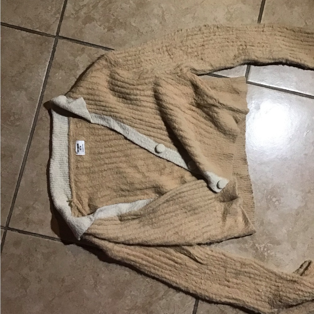 Women's Tan Cardigan Sweater
